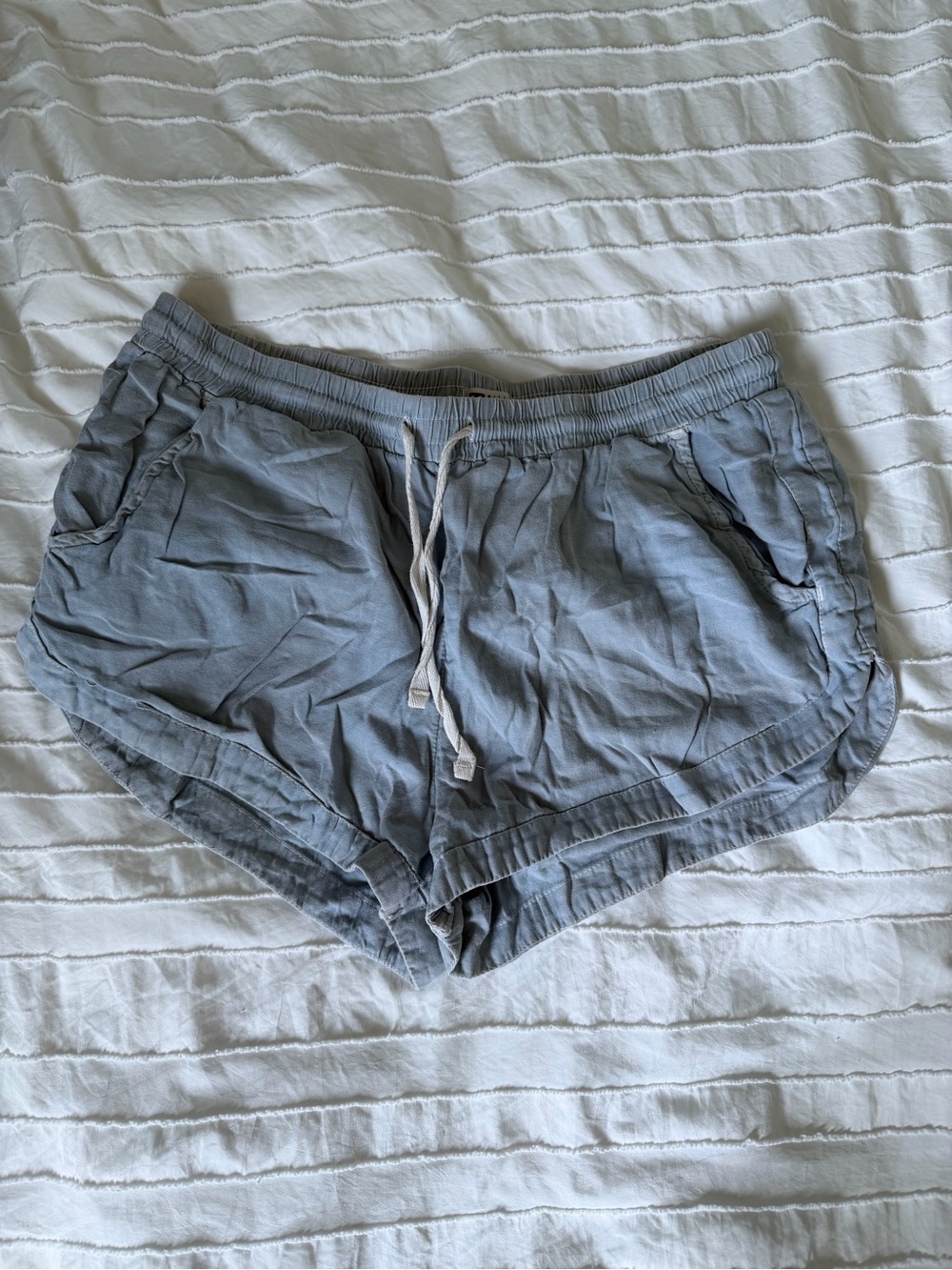 Billabong Light Blue Gray Athletic Drawstring Shorts